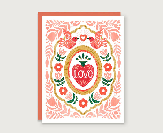 Love Birds Shield - Wedding Card